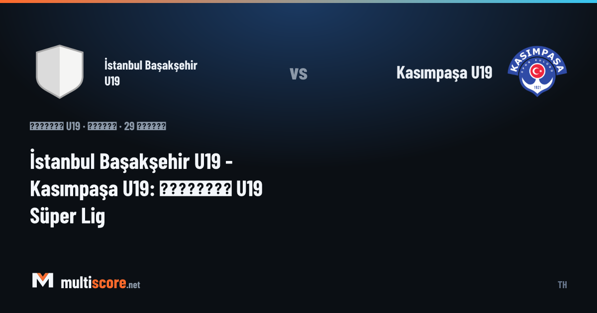 U19 Süper Lig'de İstanbul Başakşehir U19 - Kasımpaşa U19 maç öncesi