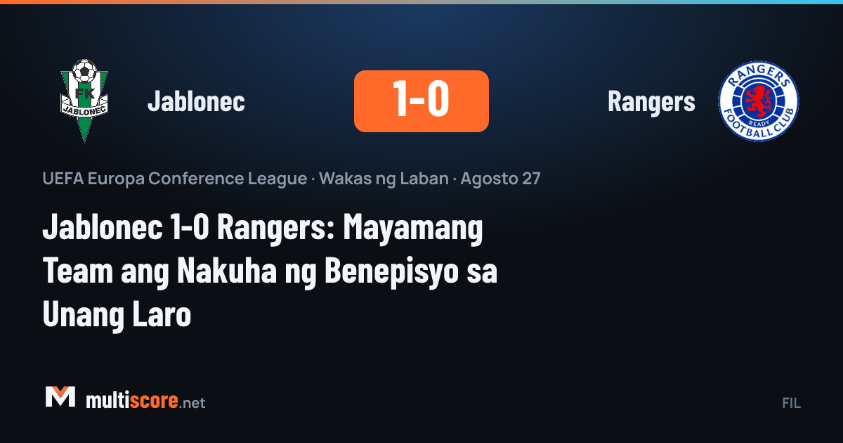 Jablonec - Rangers