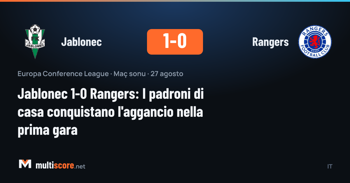 Jablonec - Rangers
