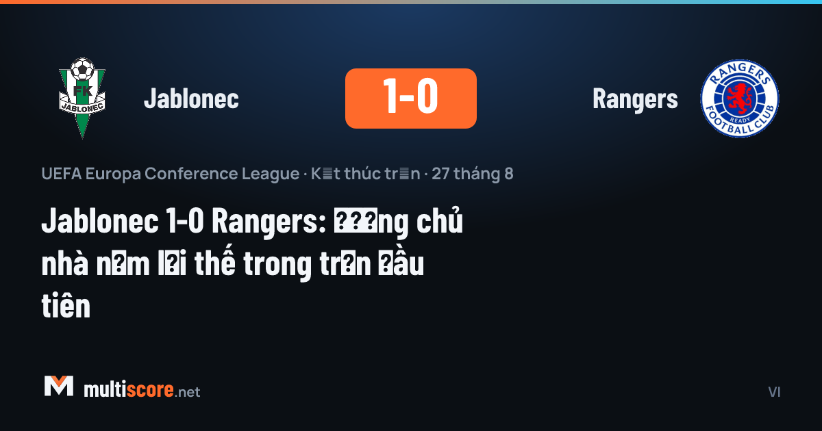 Jablonec - Rangers