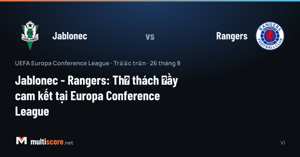 Jablonec - Rangers