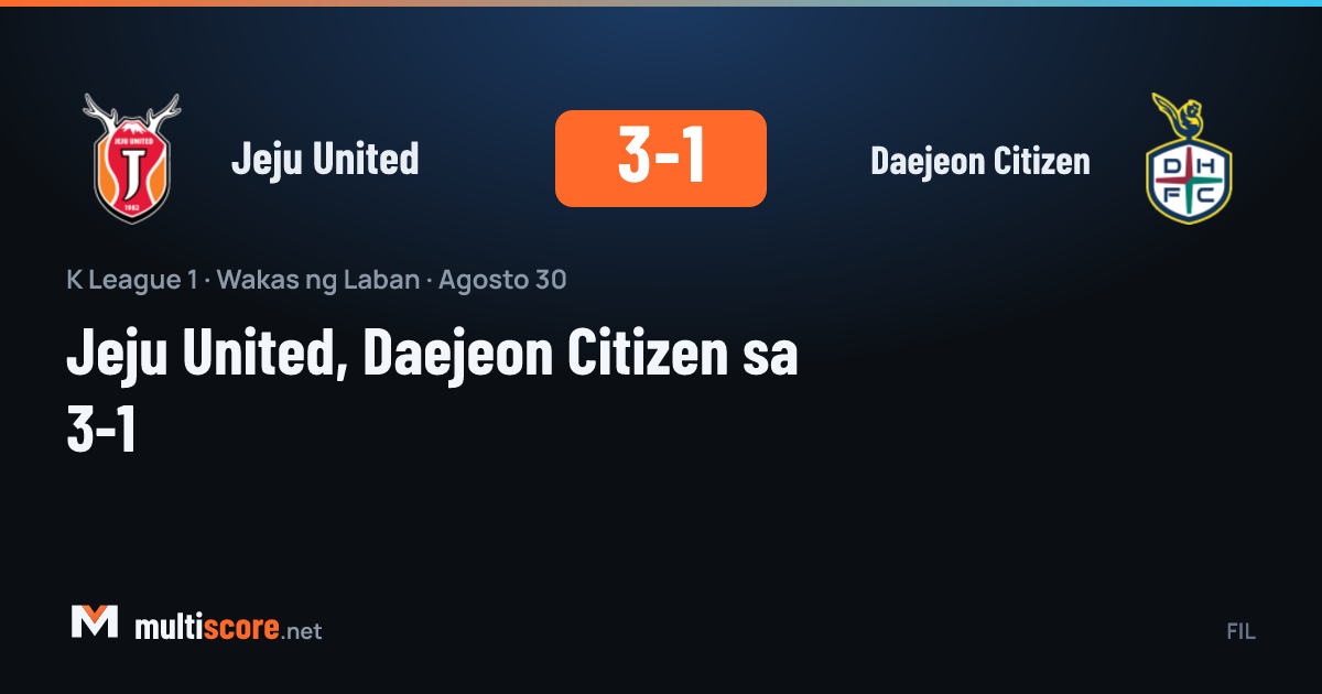 Jeju United 3-1 Daejeon Citizen K League 1 maçı
