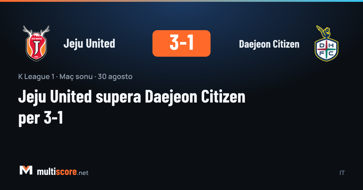 Jeju United 3-1 Daejeon Citizen K League 1 maçı