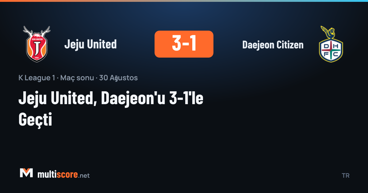 Jeju United 3-1 Daejeon Citizen K League 1 maçı
