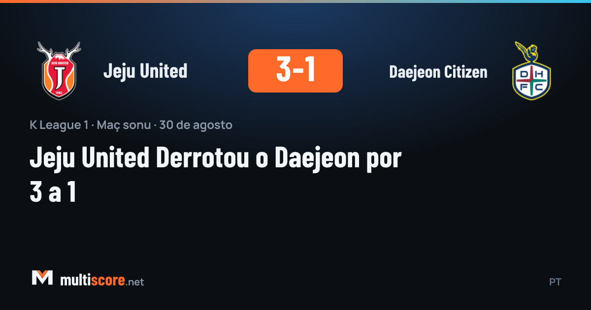 Jeju United 3-1 Daejeon Citizen K League 1 maçı