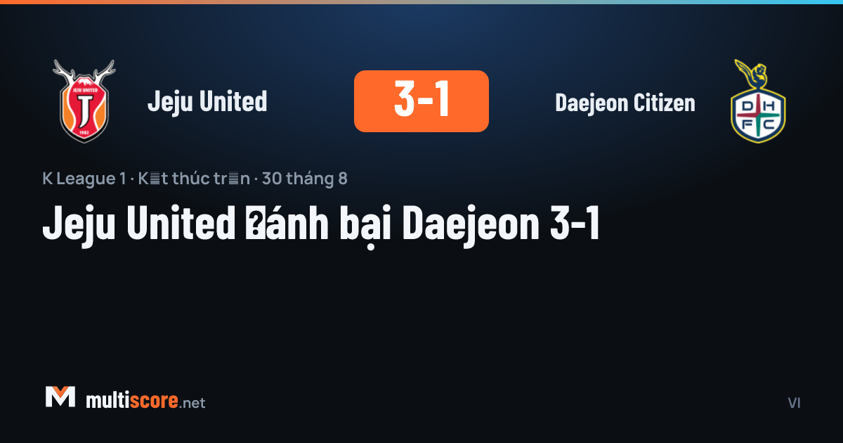 Jeju United 3-1 Daejeon Citizen K League 1 maçı