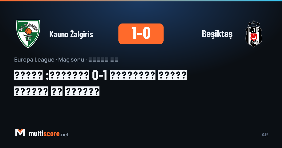 Kauno Žalgiris ve Beşiktaş arasındaki UEFA Avrupa Ligi maçından bir kare