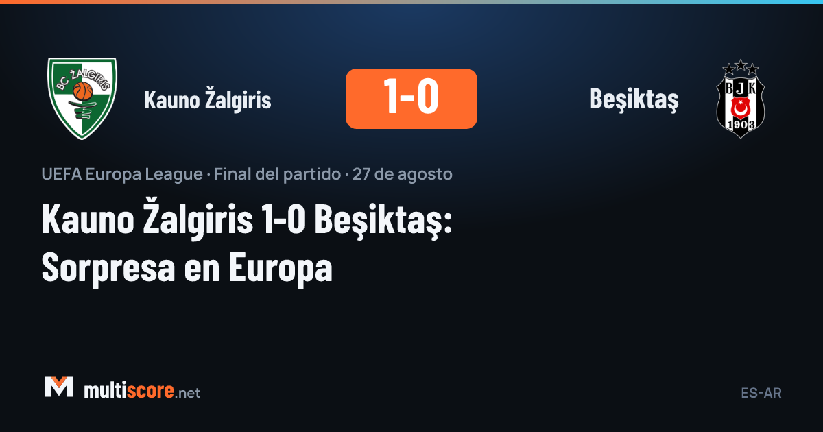 Kauno Žalgiris ve Beşiktaş arasındaki UEFA Avrupa Ligi maçından bir kare