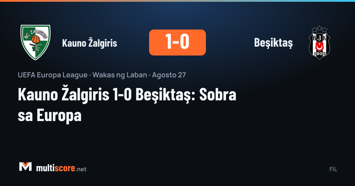 Kauno Žalgiris ve Beşiktaş arasındaki UEFA Avrupa Ligi maçından bir kare
