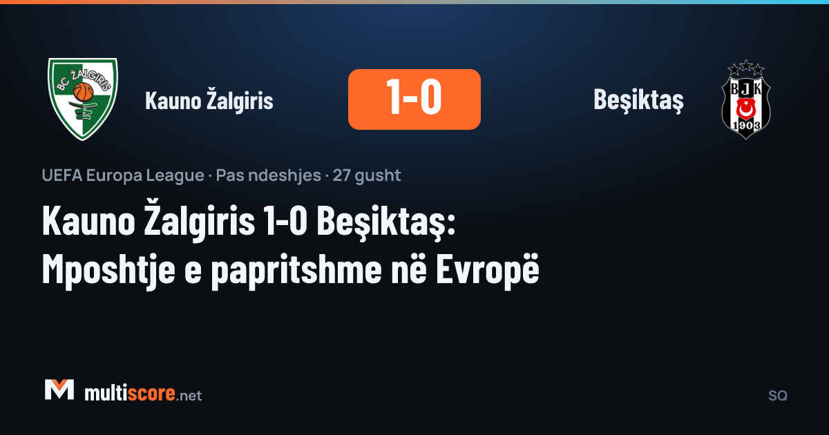Kauno Žalgiris ve Beşiktaş arasındaki UEFA Avrupa Ligi maçından bir kare