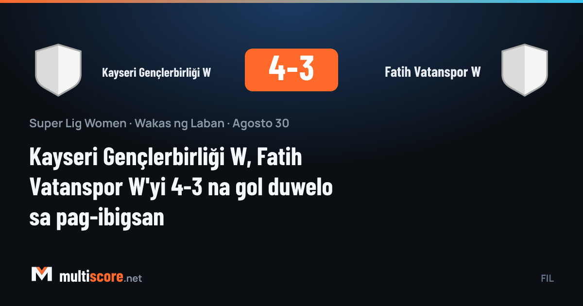 Kayseri Gençlerbirliği W - Fatih Vatanspor W Kadınlar Süper Lig maçı