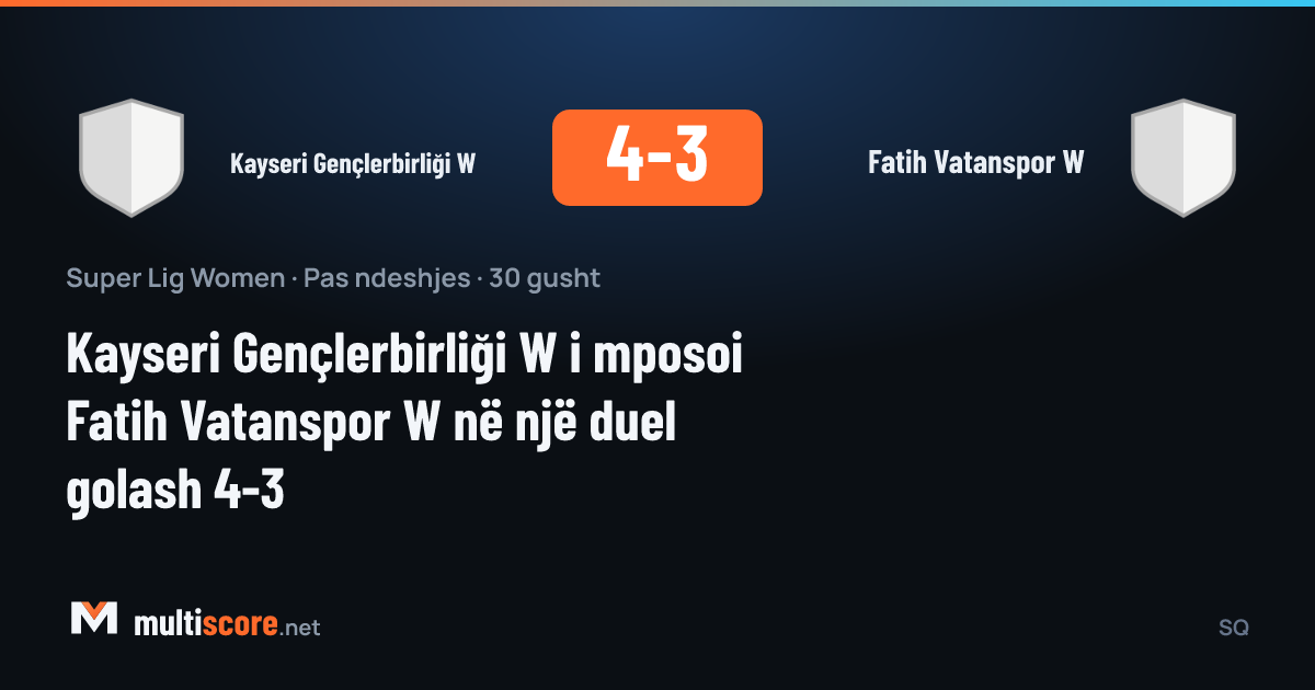 Kayseri Gençlerbirliği W - Fatih Vatanspor W Kadınlar Süper Lig maçı