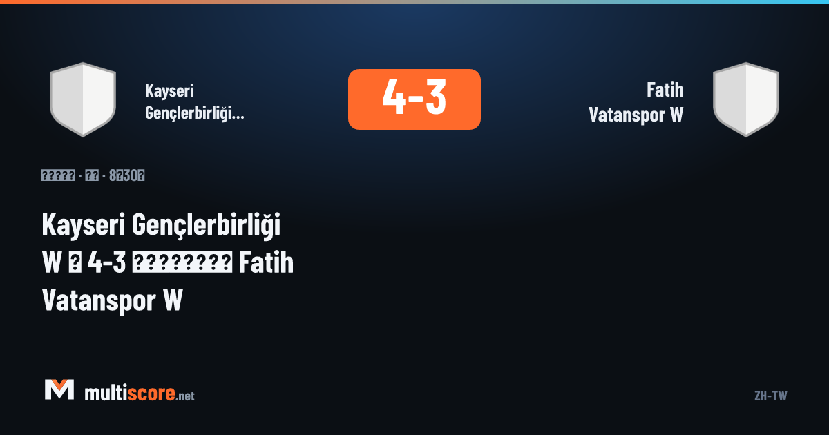 Kayseri Gençlerbirliği W - Fatih Vatanspor W Kadınlar Süper Lig maçı