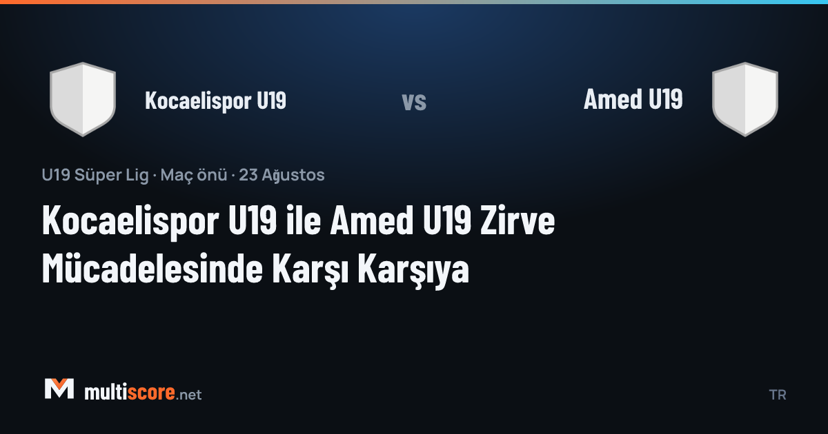 Kocaelispor U19 ve Amed U19 takımlarının sahada karşı karşıya geldiği an