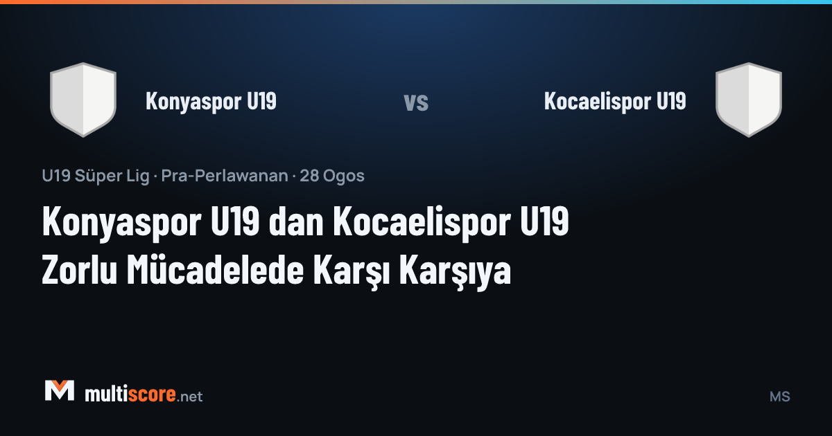 Konyaspor U19 ve Kocaelispor U19 takımlarının sahada mücadelesi, genç futbolcular