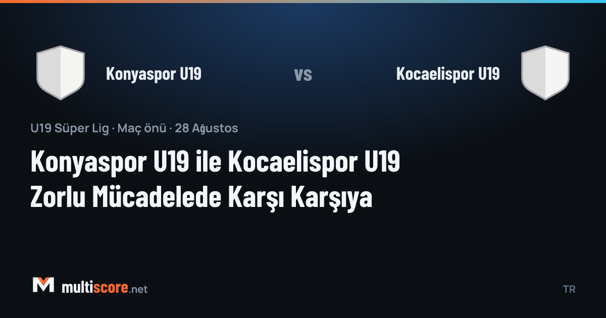 Konyaspor U19 ve Kocaelispor U19 takımlarının sahada mücadelesi, genç futbolcular