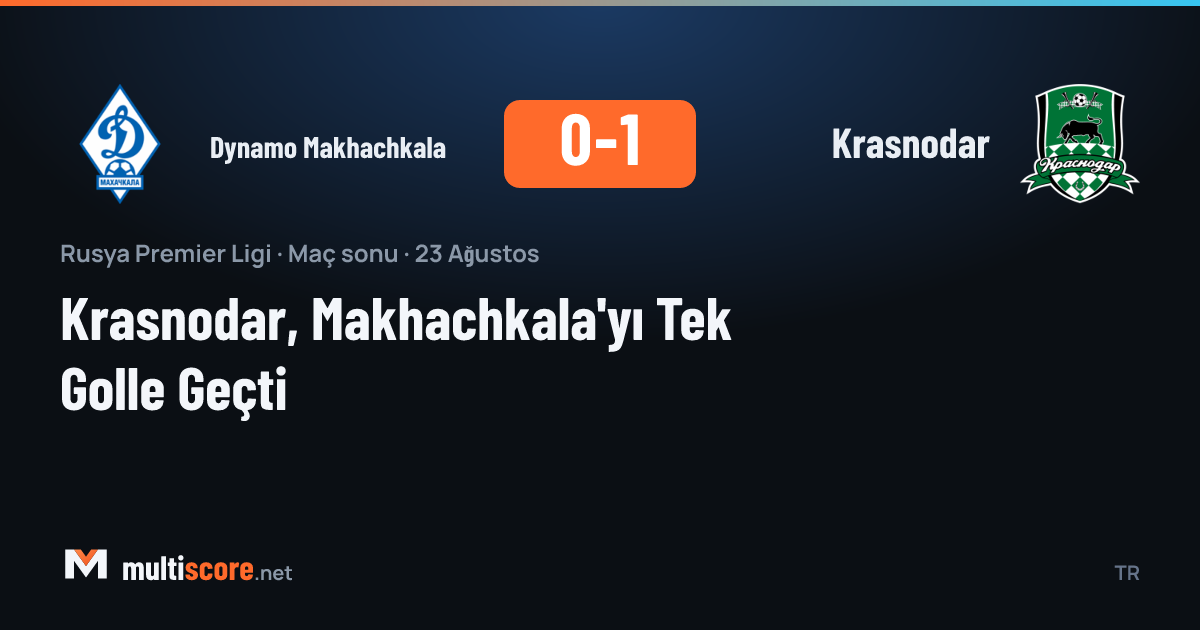 Dynamo Makhachkala ve Krasnodar arasındaki Premier League maçından bir kare