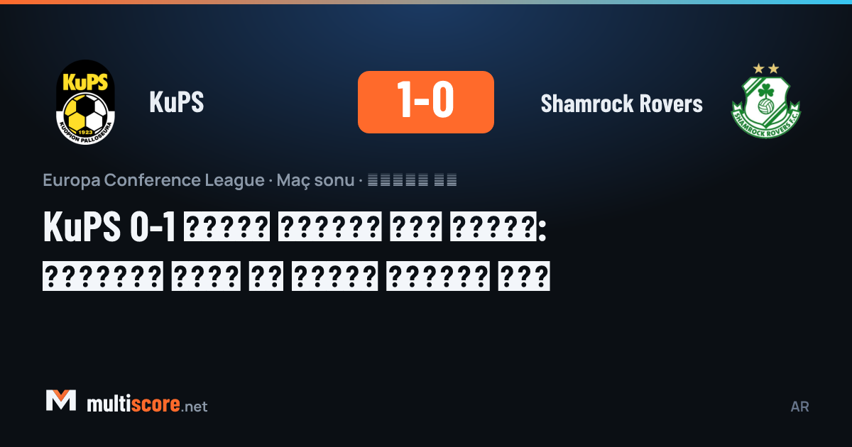 KuPS ve Shamrock Rovers oyuncuları Konferans Ligi maçında mücadele ediyor