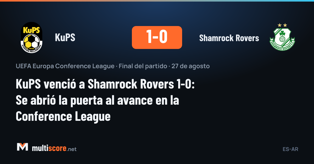 KuPS ve Shamrock Rovers oyuncuları Konferans Ligi maçında mücadele ediyor