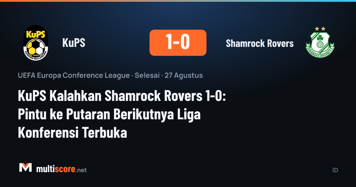 KuPS ve Shamrock Rovers oyuncuları Konferans Ligi maçında mücadele ediyor
