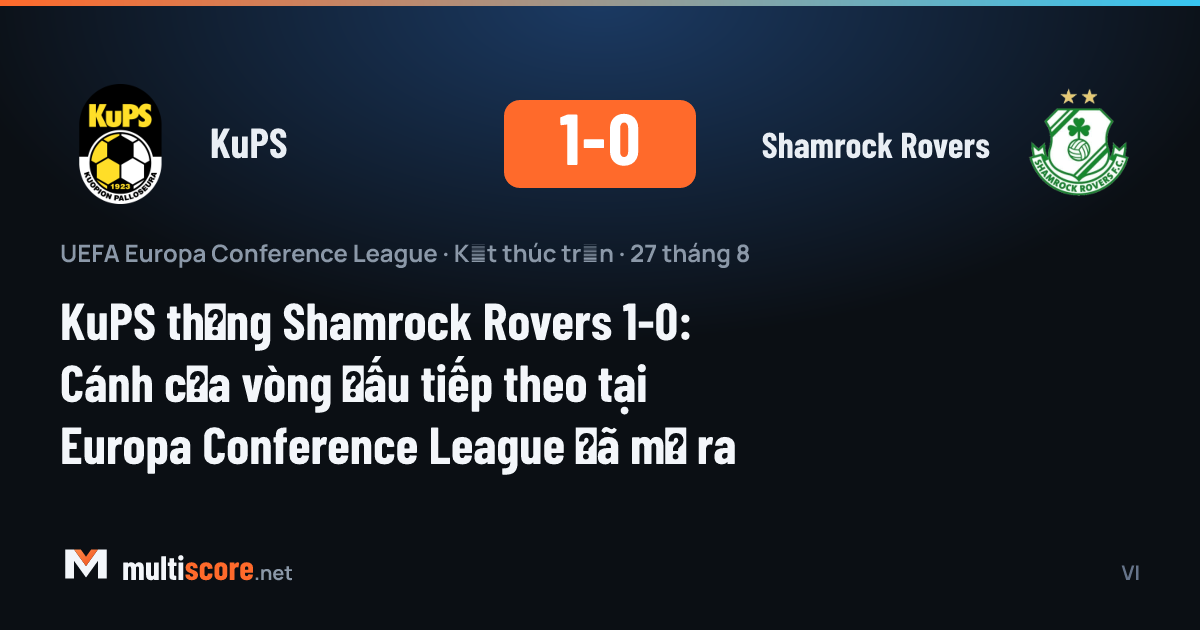 KuPS ve Shamrock Rovers oyuncuları Konferans Ligi maçında mücadele ediyor