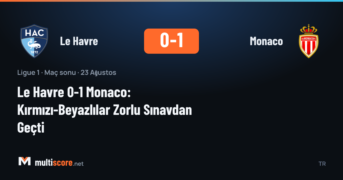 Le Havre - Monaco Ligue 1 maçından bir kare