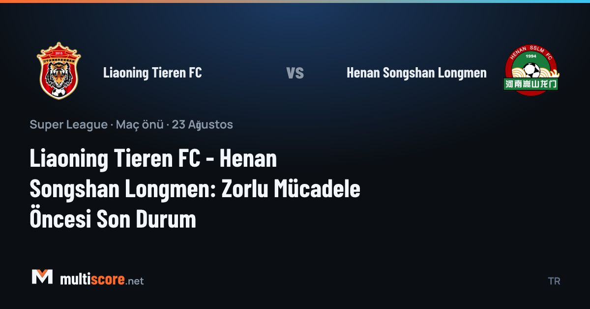 Liaoning Tieren FC ve Henan Songshan Longmen oyuncuları maç öncesi sahada