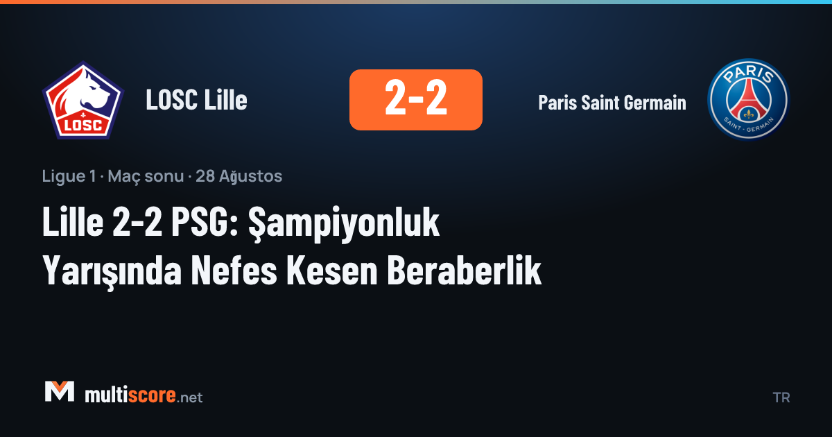 LOSC Lille ile Paris Saint-Germain arasındaki Ligue 1 maçından bir kare