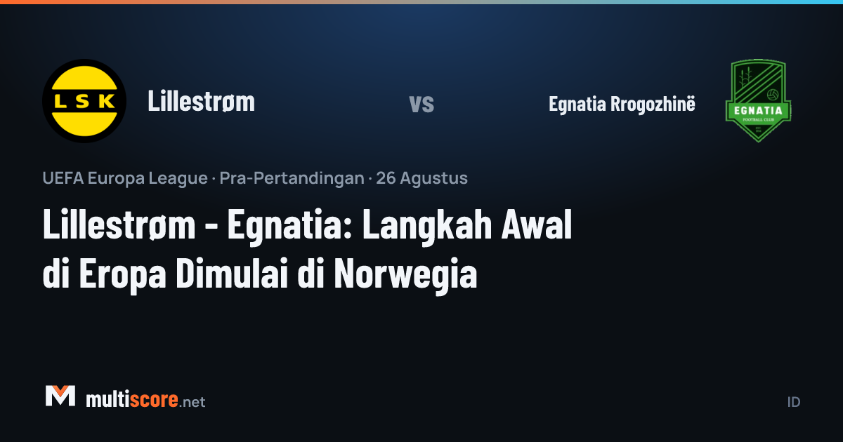 Lillestrøm ve Egnatia Rrogozhinë takımlarının Avrupa Ligi eleme maçı öncesi temsili görseli