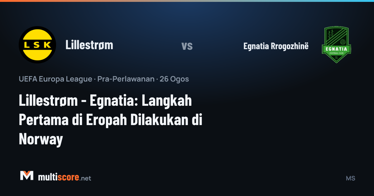 Lillestrøm ve Egnatia Rrogozhinë takımlarının Avrupa Ligi eleme maçı öncesi temsili görseli