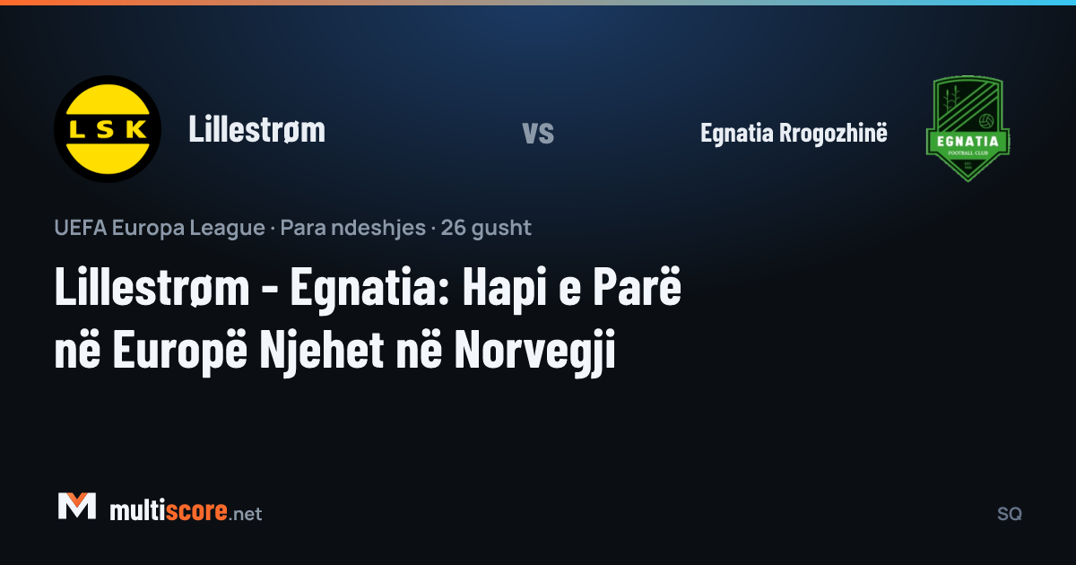 Lillestrøm ve Egnatia Rrogozhinë takımlarının Avrupa Ligi eleme maçı öncesi temsili görseli