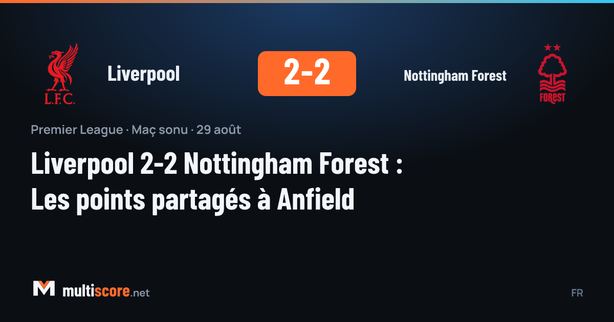 Liverpool - Nottingham Forest Premier League maçı