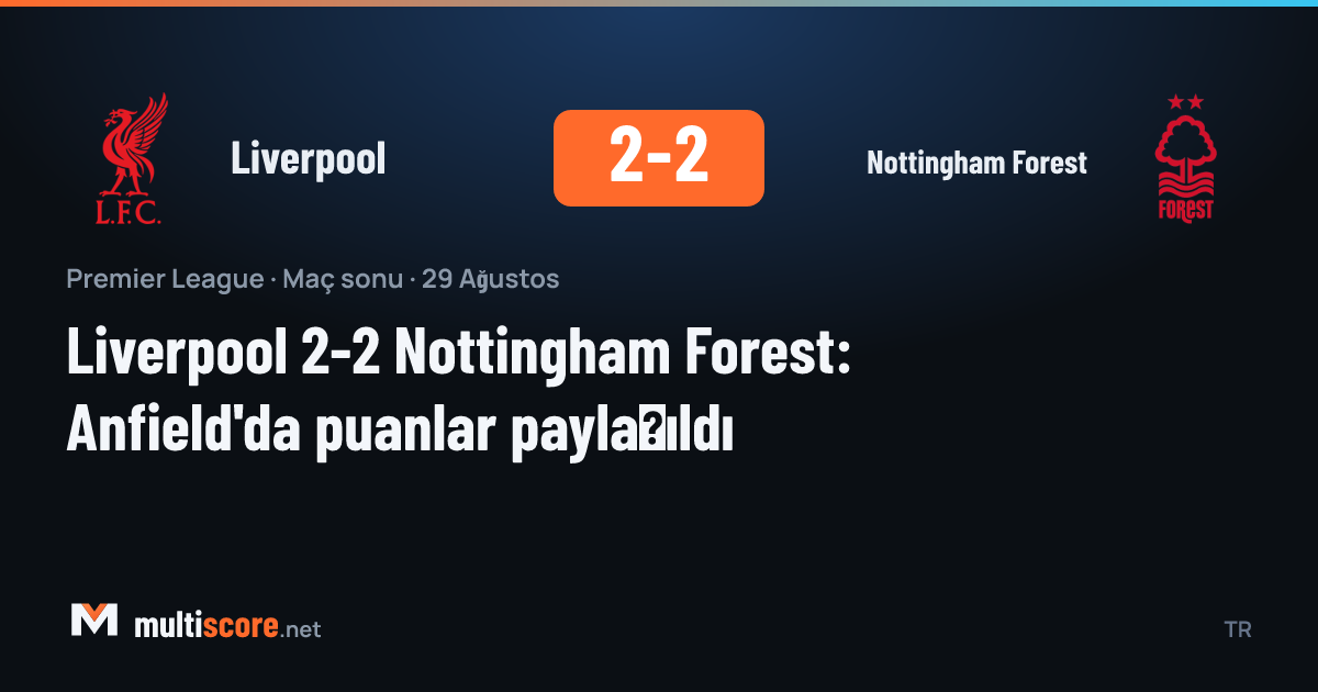 Liverpool - Nottingham Forest Premier League maçı