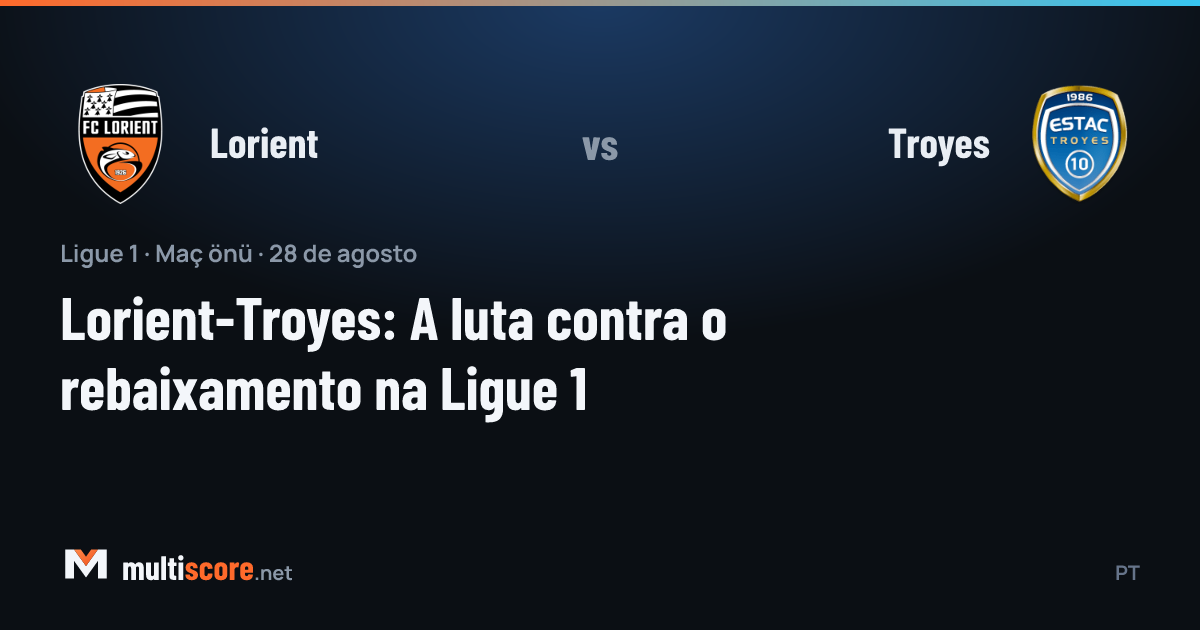 Lorient ve Troyes oyuncuları Ligue 1 maçında mücadele ediyor