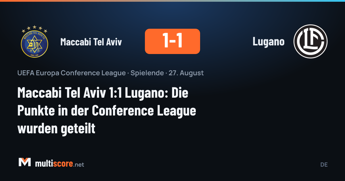 Maccabi Tel Aviv ve Lugano oyuncuları Konferans Ligi maçında mücadele ediyor