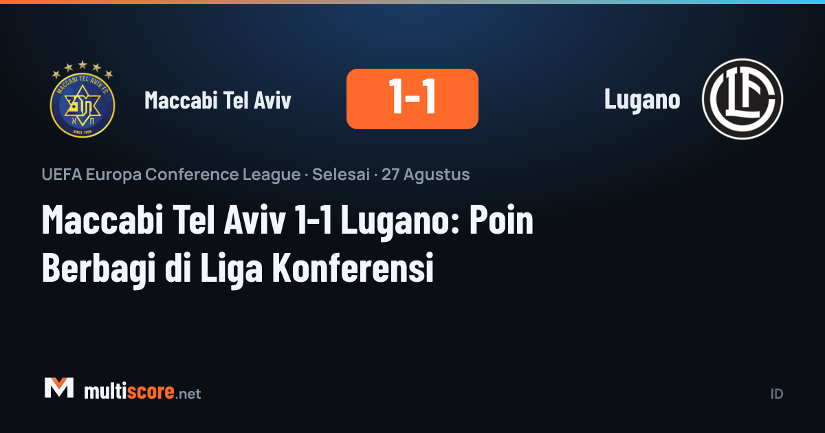 Maccabi Tel Aviv ve Lugano oyuncuları Konferans Ligi maçında mücadele ediyor