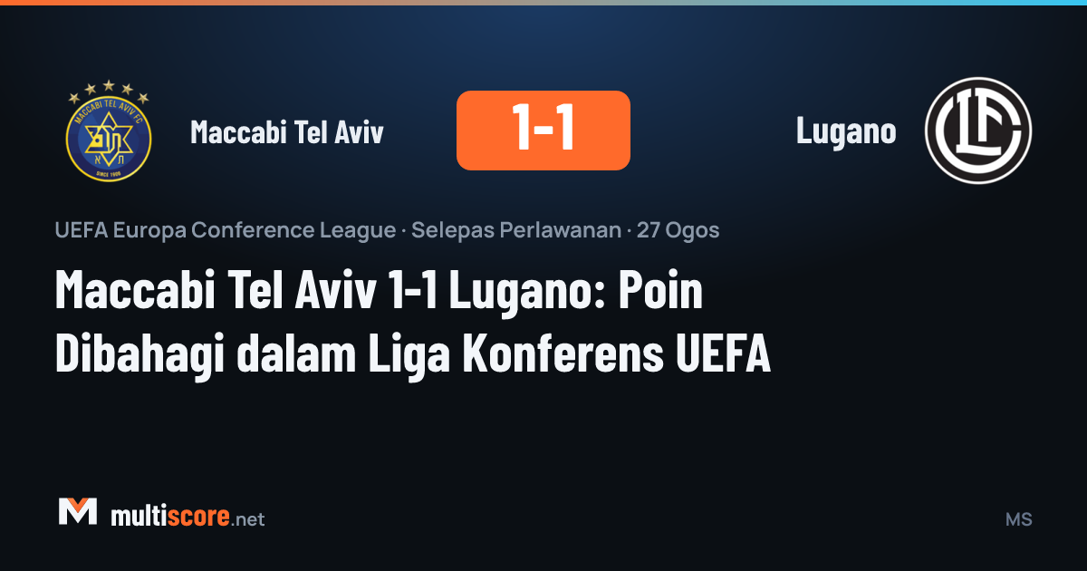 Maccabi Tel Aviv ve Lugano oyuncuları Konferans Ligi maçında mücadele ediyor