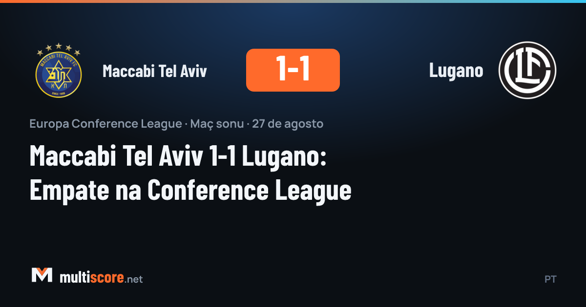 Maccabi Tel Aviv ve Lugano oyuncuları Konferans Ligi maçında mücadele ediyor