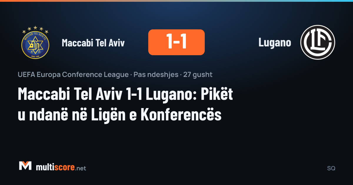 Maccabi Tel Aviv ve Lugano oyuncuları Konferans Ligi maçında mücadele ediyor