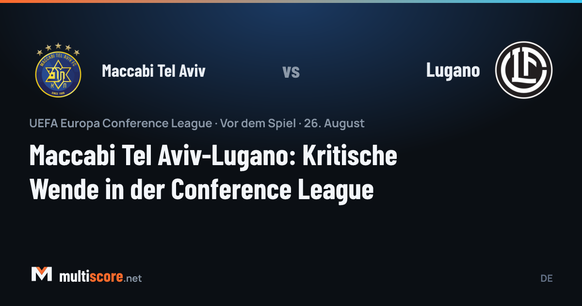 Maccabi Tel Aviv ve Lugano oyuncuları Konferans Ligi maçı öncesi sahada