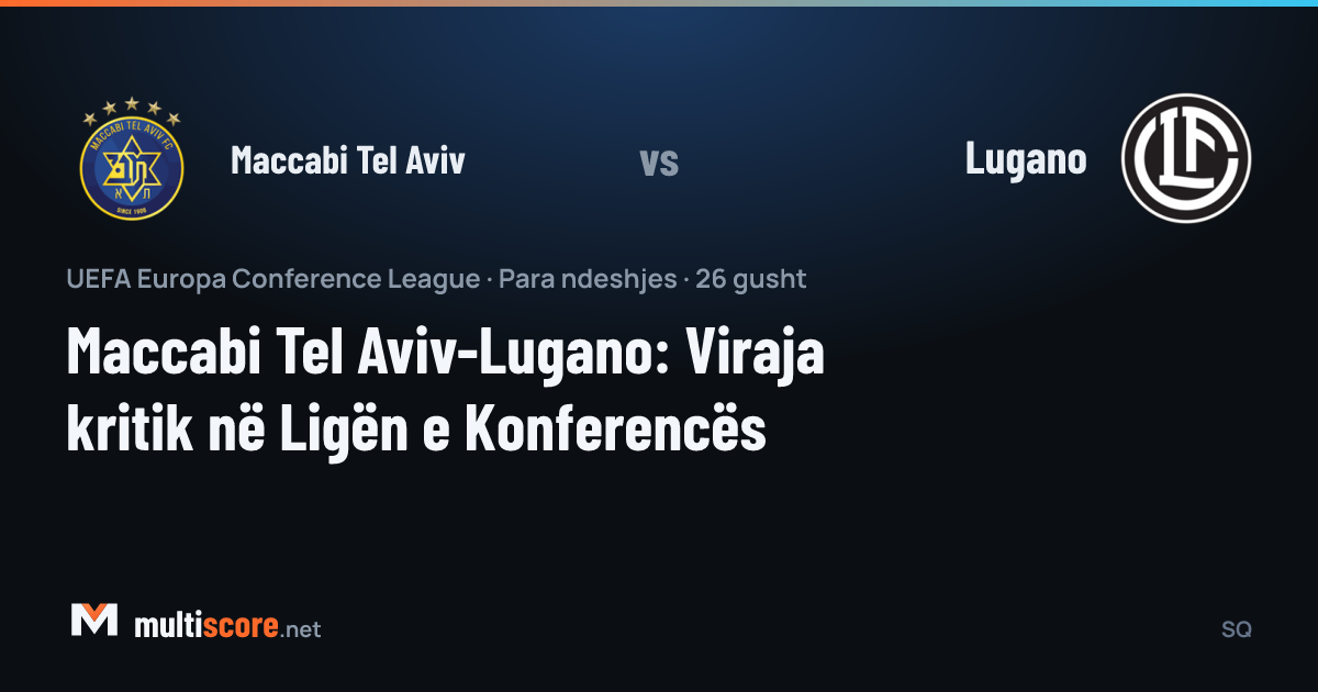 Maccabi Tel Aviv ve Lugano oyuncuları Konferans Ligi maçı öncesi sahada