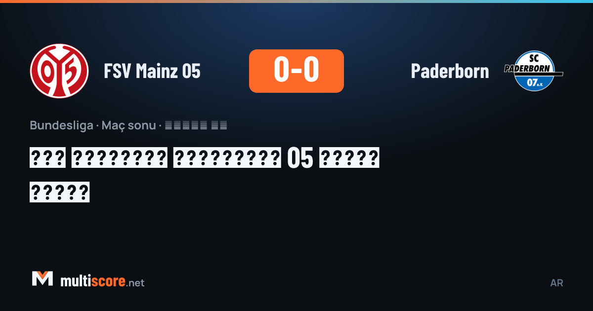 FSV Mainz 05 - Paderborn Bundesliga maçı golsüz beraberlikle sonuçlandı