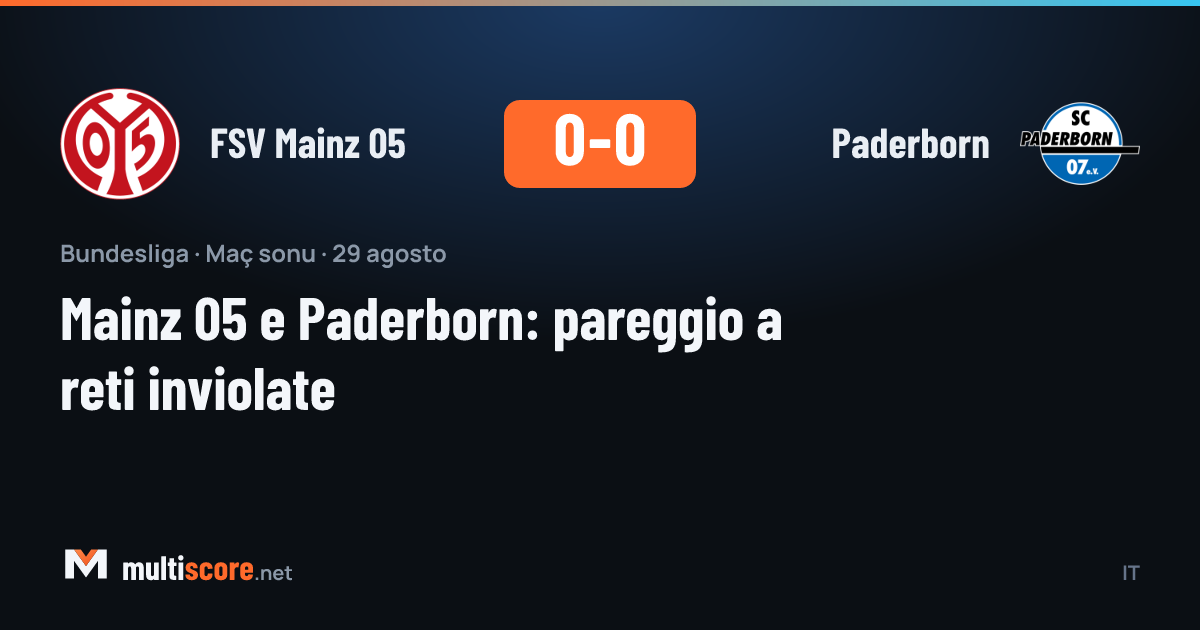 FSV Mainz 05 - Paderborn Bundesliga maçı golsüz beraberlikle sonuçlandı