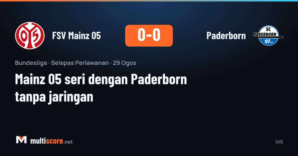 FSV Mainz 05 - Paderborn Bundesliga maçı golsüz beraberlikle sonuçlandı