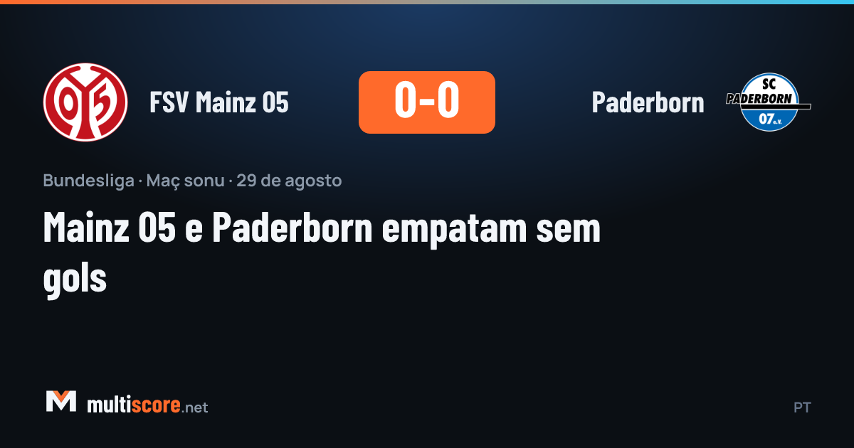 FSV Mainz 05 - Paderborn Bundesliga maçı golsüz beraberlikle sonuçlandı