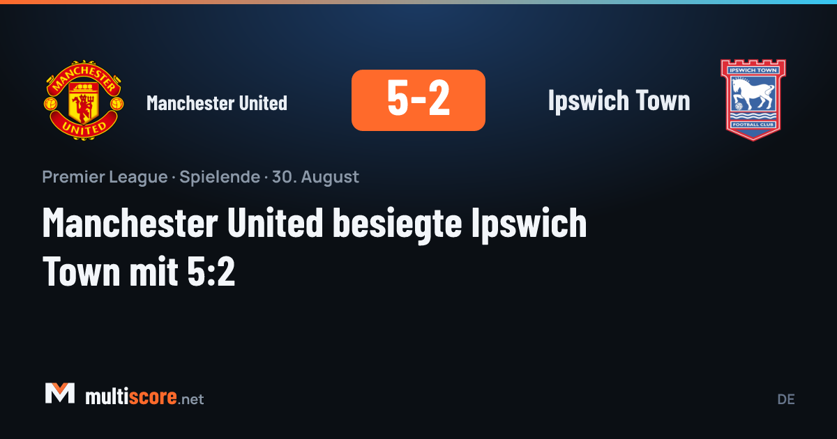 Manchester United 5-2 Ipswich Town Premier League maçı