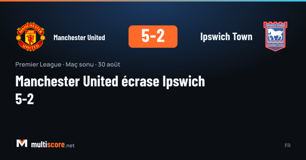 Manchester United 5-2 Ipswich Town Premier League maçı