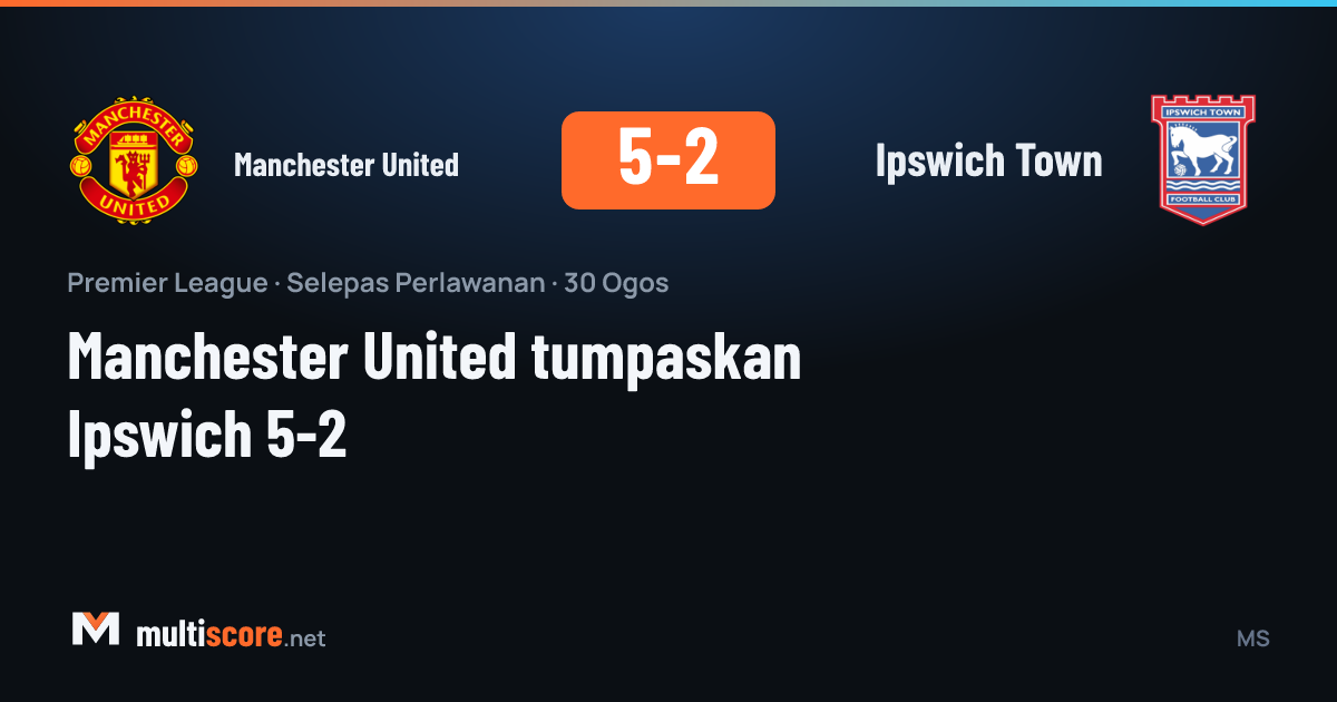 Manchester United 5-2 Ipswich Town Premier League maçı