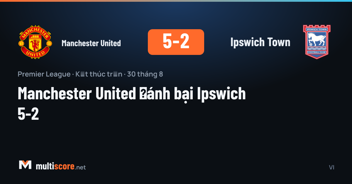 Manchester United 5-2 Ipswich Town Premier League maçı