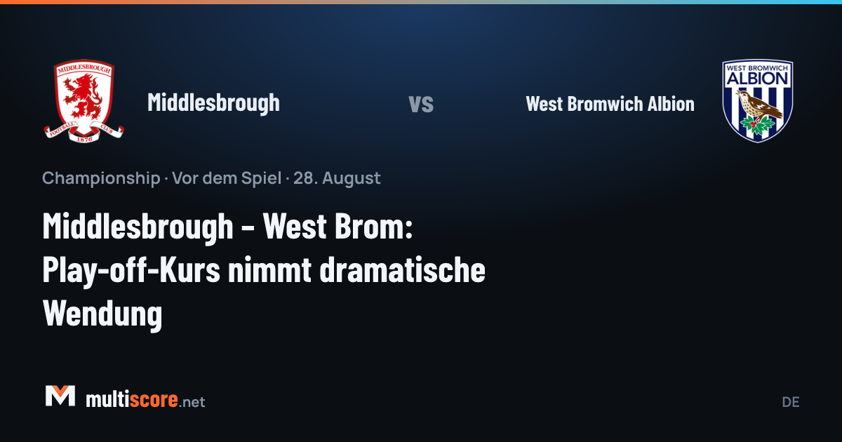 Middlesbrough ve West Bromwich Albion oyuncuları maç önü sahada